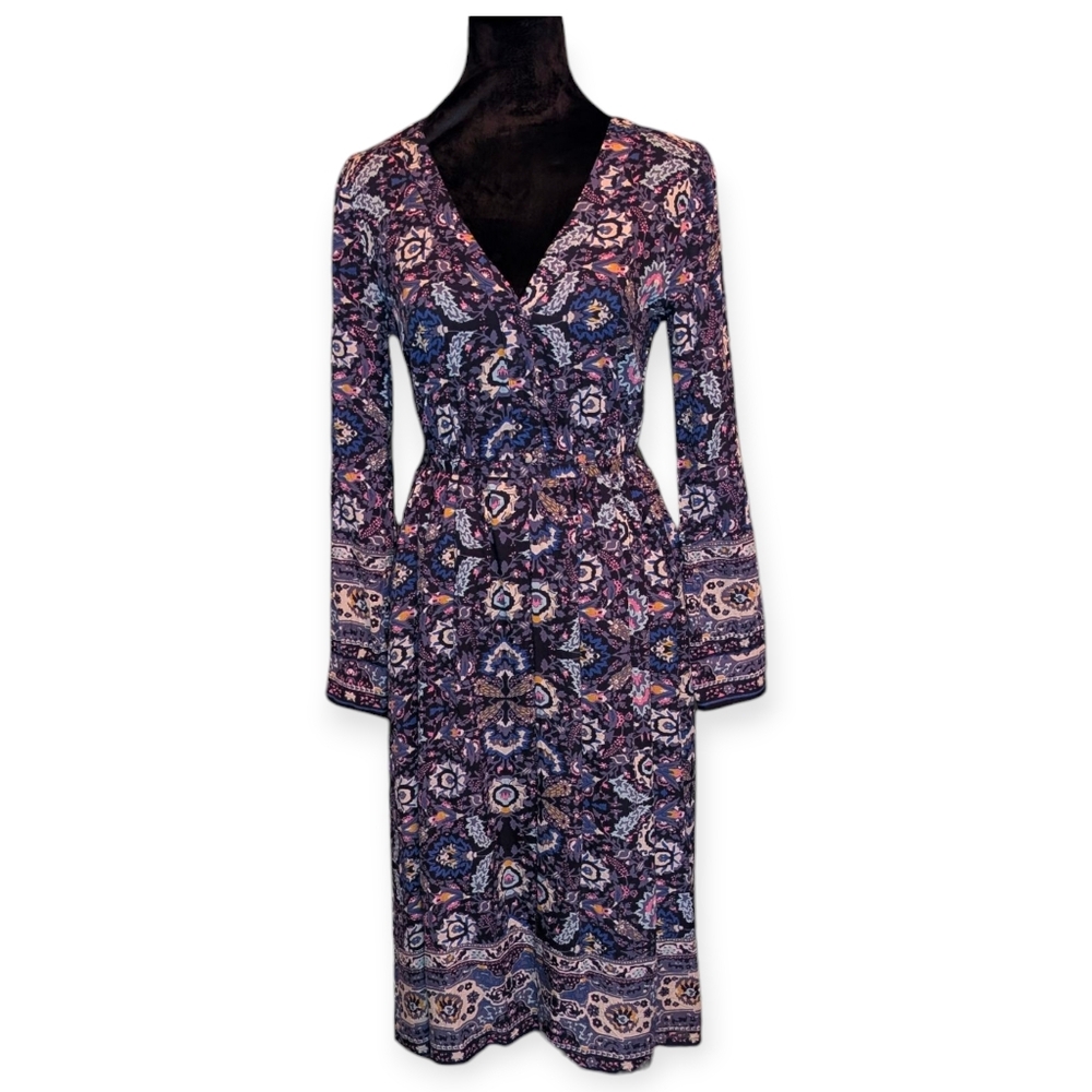 Lucky Brand Vintage Print Long sleeve Dress X-small $13